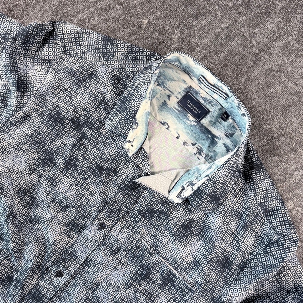 7Diamonds Men XXL Open Grid 4-Way Stretch SS Button Down Shirt